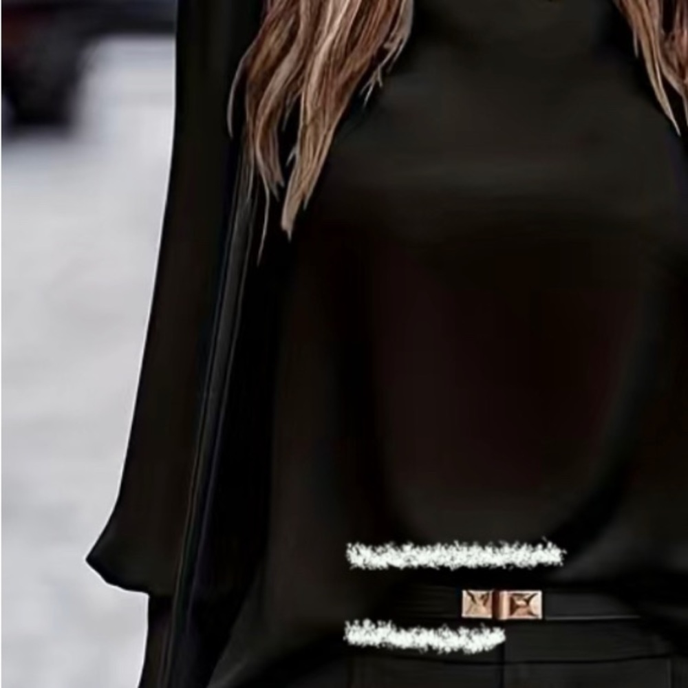 Button back single black blouse M